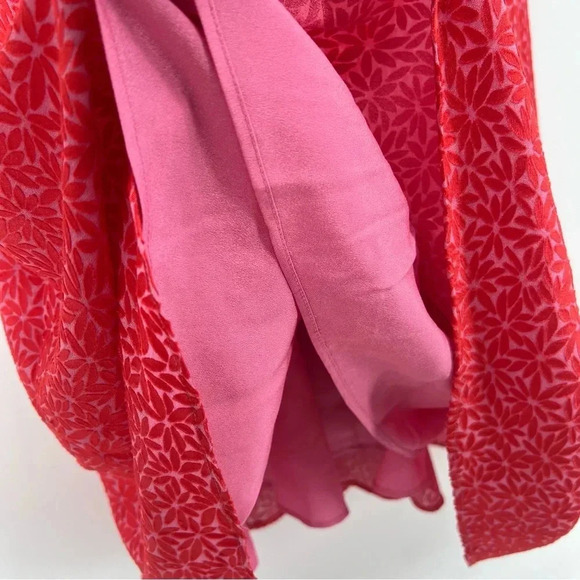 Ted Baker London Geometric Floral Print Puff Sleeves Midi Dress Size 8 US - Picture 9 of 11